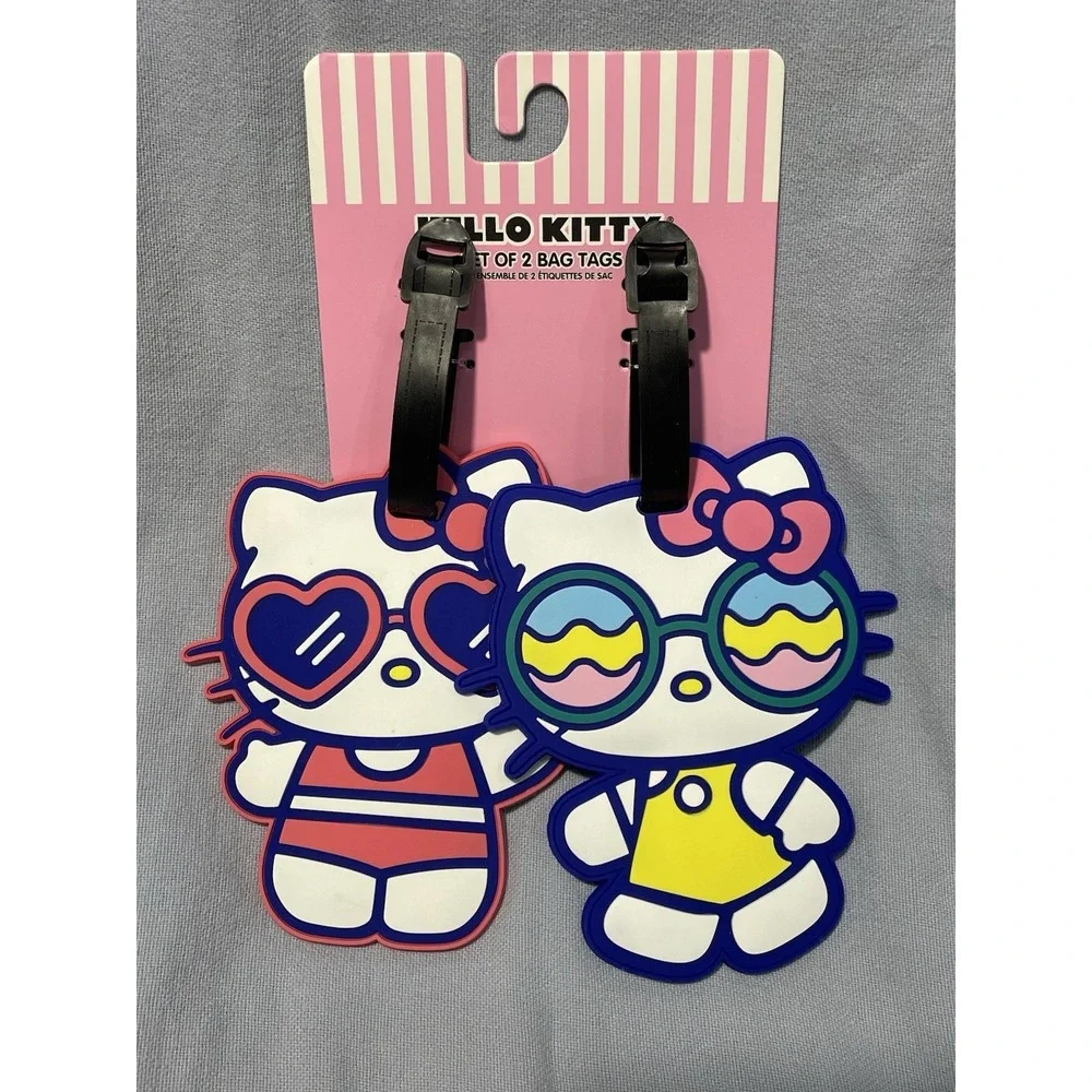 NEW Sanrio Hello Kitty Pink Passport Holder & Set of 2 Cute Luggage Tags